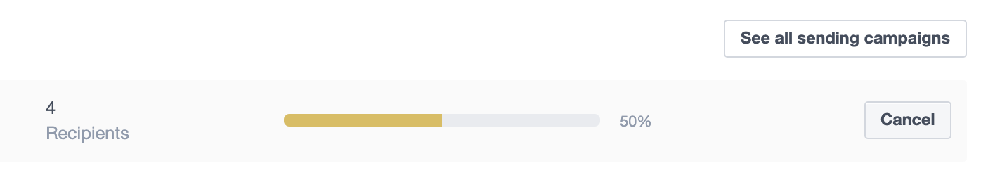 The cancel link on the "Overview" page for an in-progress A/B test