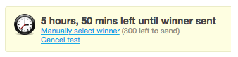 The A/B test countdown timer, with cancel link below it