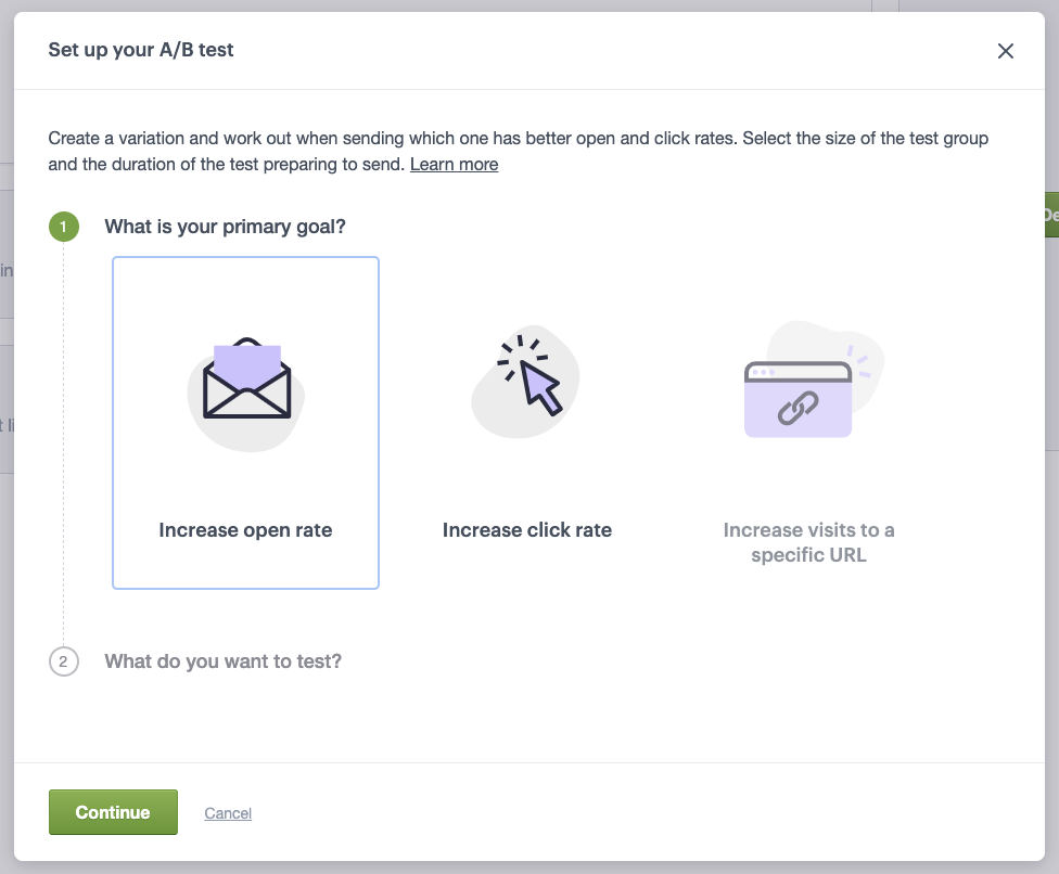 Set up your A/B test