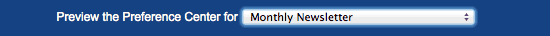 The preference center switcher, which lets you preview different preference centers for different lists