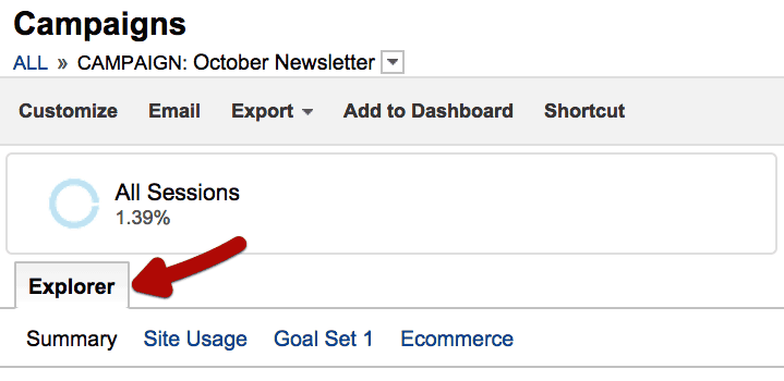 An annotated screenshot of the Explorer tab