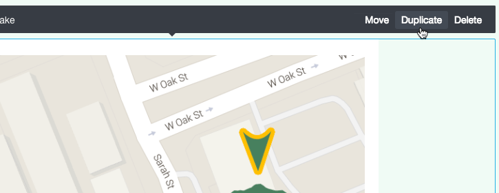 The "Duplicate" option in the section toolbar