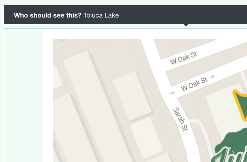A section toolbar, showing which segment the section is visible to