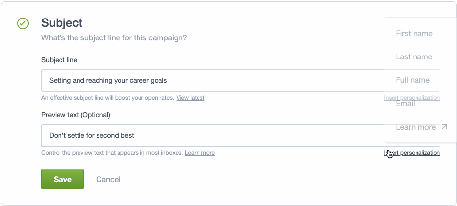 personalized preview text