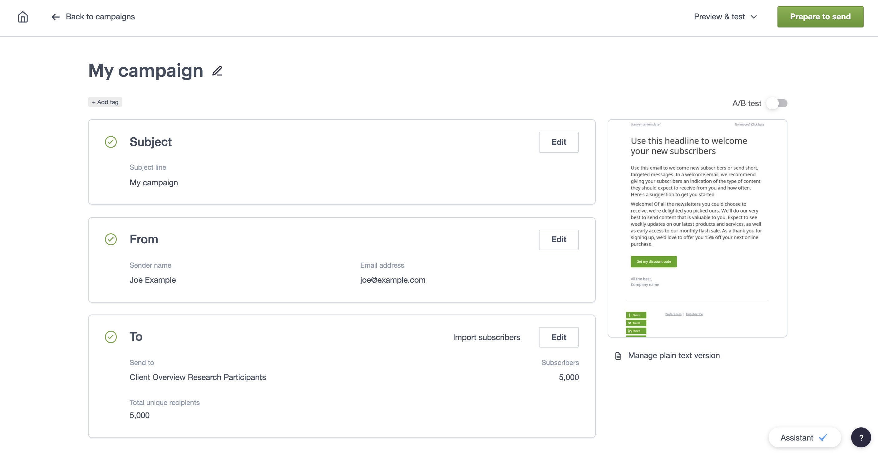 The campaign checklist