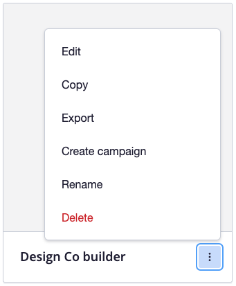 Template builder template menu