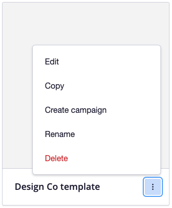 Email builder template menu