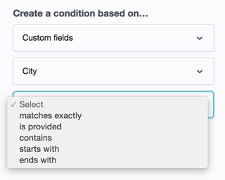 Building a custom field-based condition step
