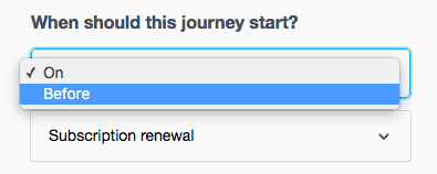 Selecting when the journey should start
