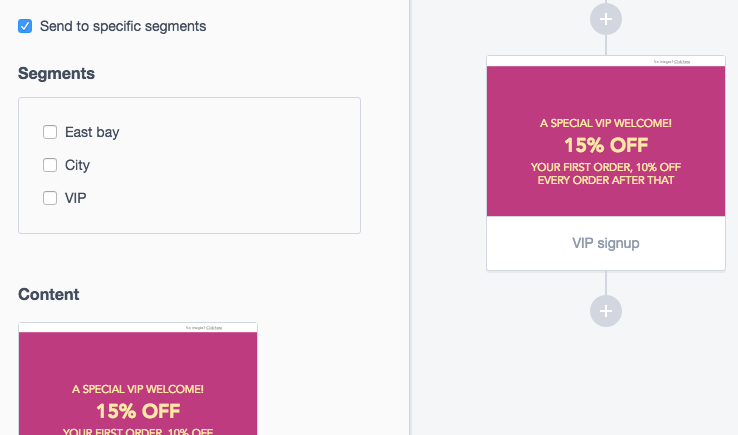 Segments available for the list