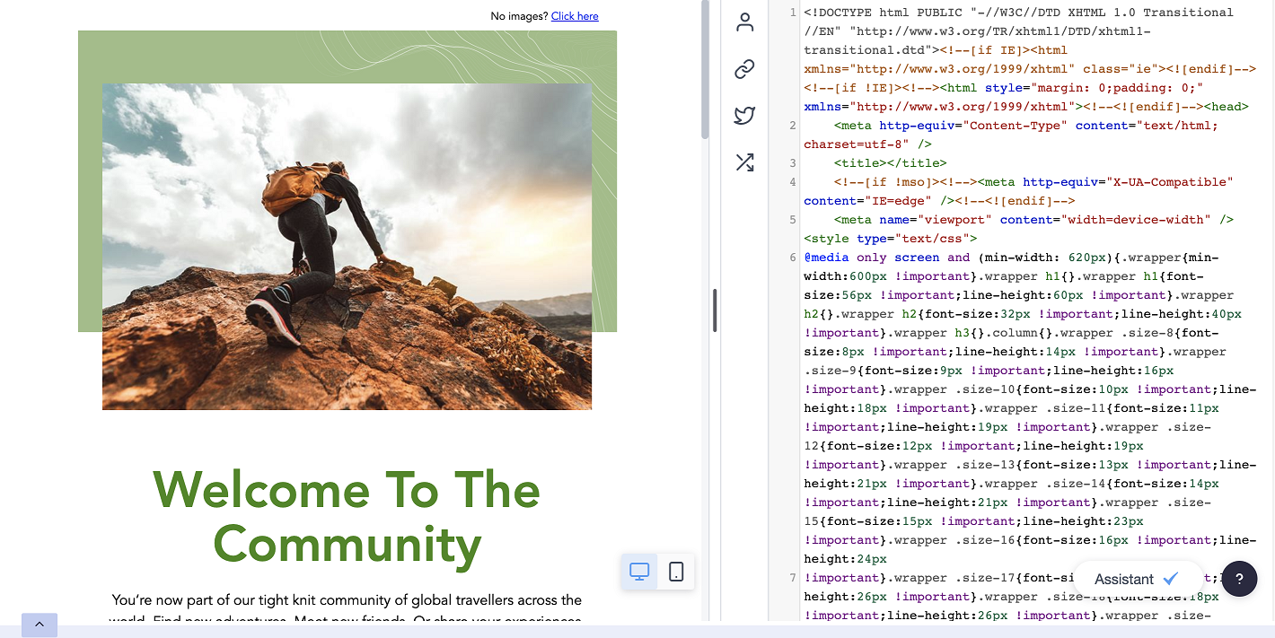 The HTML editor