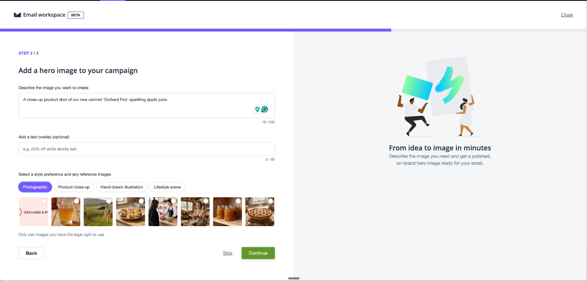 Email workspace