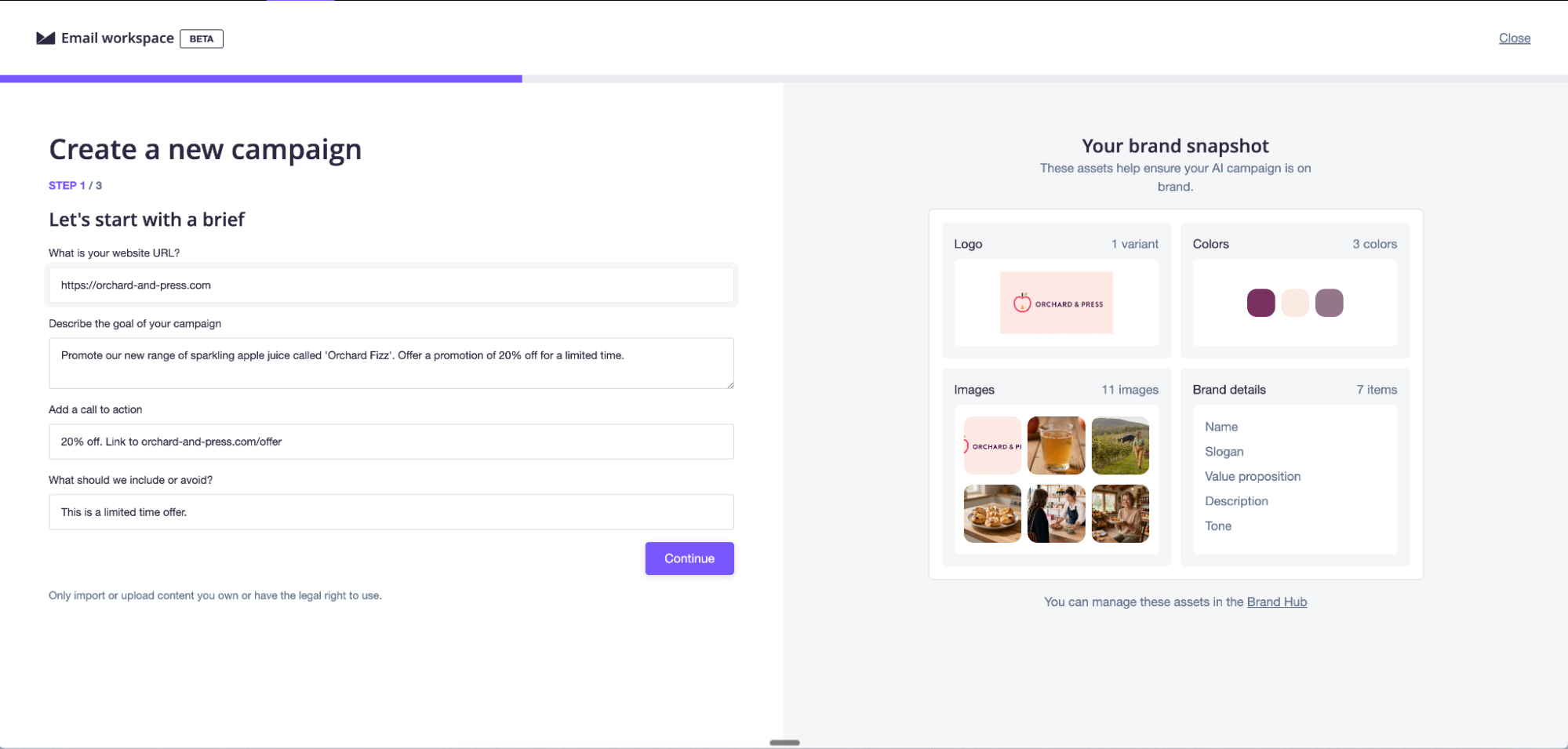 Email workspace